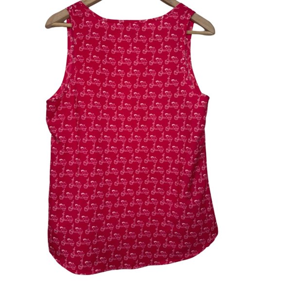 BANANA REPUBLIC | Hot Pink Petite Moped Print Sleeveless Blouse | Size M - Picture 4 of 10